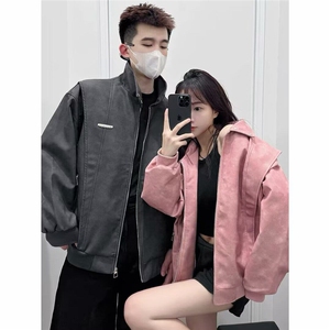 悟空有货美式复古立领机车皮衣外套男潮牌春秋宽松美拉德夹克图片