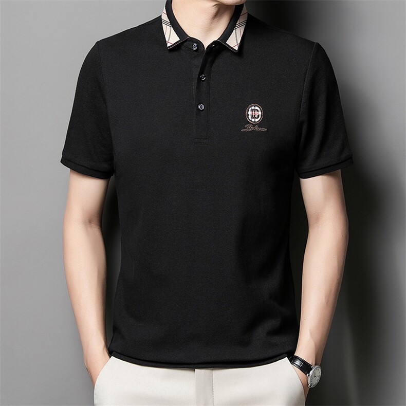 男士夏季短袖POLO衫2023新款时尚潮流简约纯棉短袖T恤男装上衣P50图片