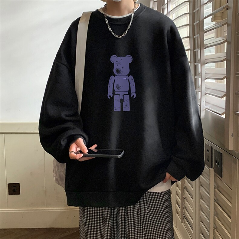 圆领卫衣男大码加厚加绒长袖t恤男S6242-P28加绒款-P33,男装卫衣,电商A040