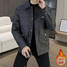 高品质冬季新款加绒加厚男士休闲百搭皮衣外套，男装皮衣，星座1206（原A206）