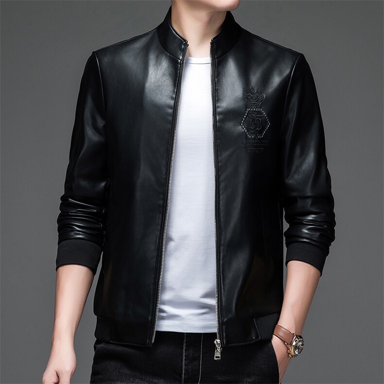 BSTN8957春季新款2023年男士休闲长袖青年皮夹克商务外套P135图片