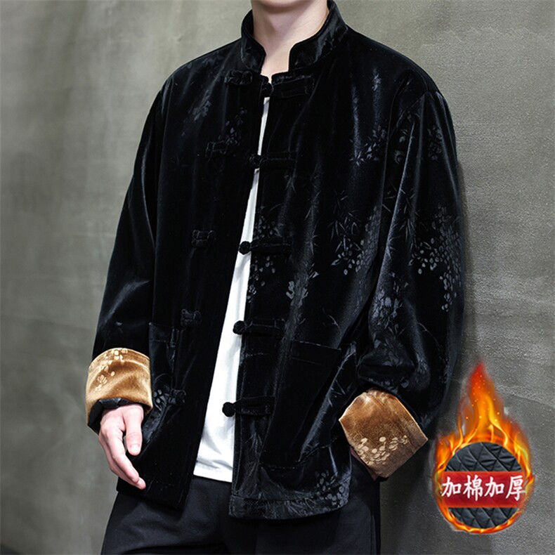 现货风新中式棉衣情侣大码棉袄丝绒压花棉服MY9911-P110控198,男装棉衣,电商A021