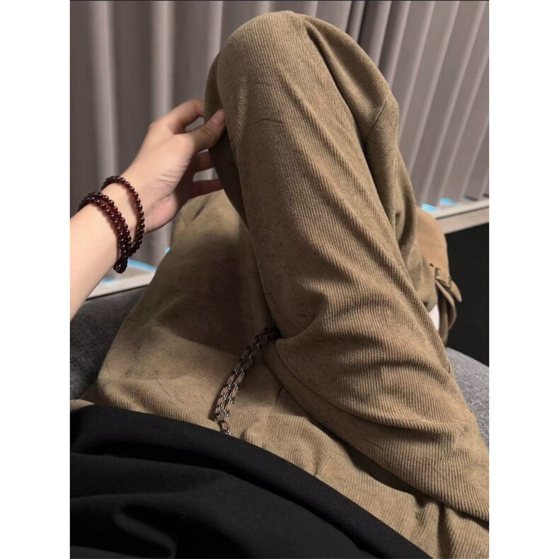 春季潮牌宽松直筒休闲裤子百搭纯色垂感阔腿运动裤1008-LG177-P35,女装休闲裤,星座1008