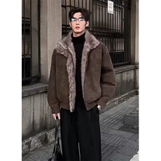 冬季复古做旧座山雕加厚棉服男女宽松解构磨毛毛领外套M8237，男装棉衣，星座1116A（原606A-3）