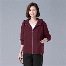 时尚百搭高品质针织卫衣外套宽松显瘦休闲女装上衣，女装卫衣/绒衫，秋牧寒烟
