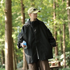 新款防水连帽外套男春秋潮牌宽松美式夹克冲锋衣M7603-P58，男装夹克，星座1109-3