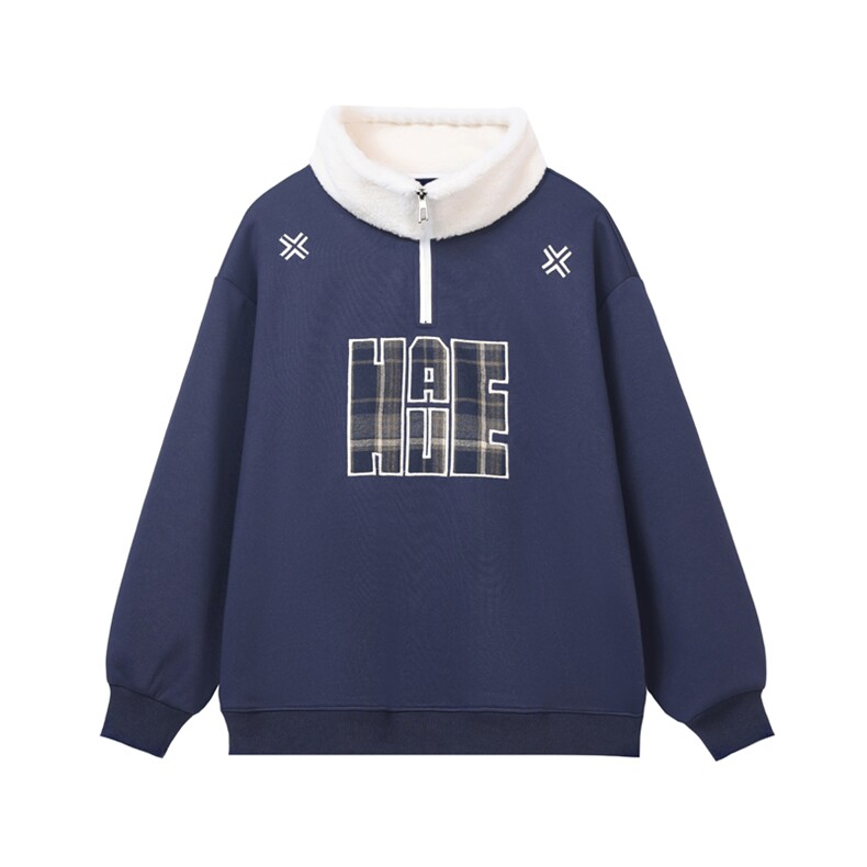 2024冬季新款港风外景大码绣花加绒卫衣M-5XHW24953-P60,男装卫衣,电商A022