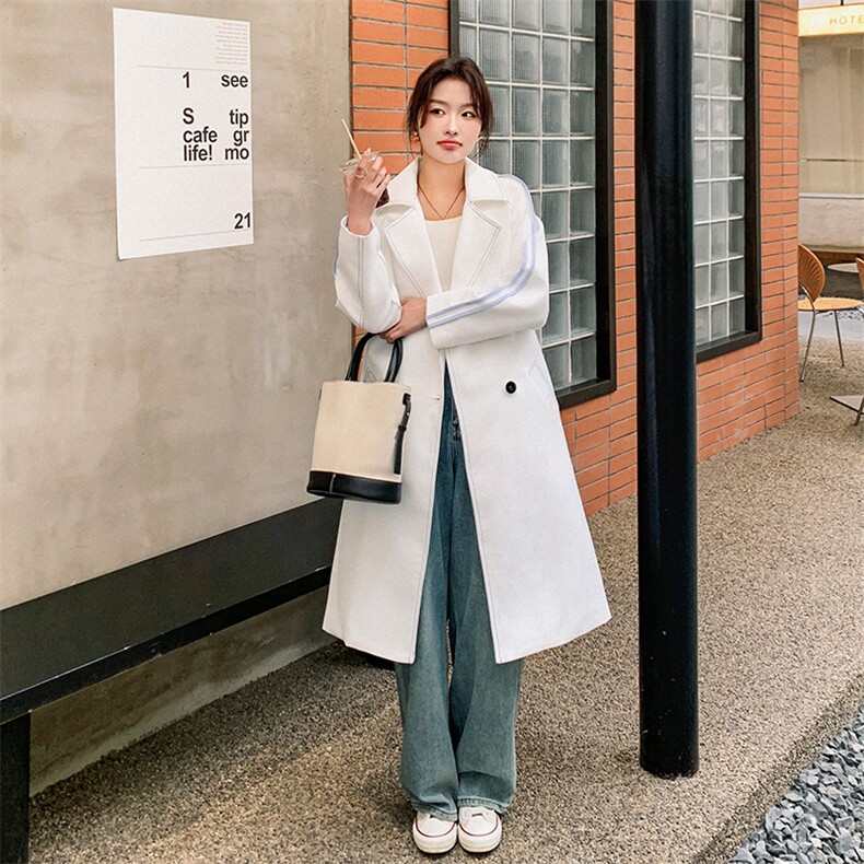 韩版撞色风衣外套女2025春秋新款时尚设计感今年流行百搭长款大衣,女装风衣,辉之琳