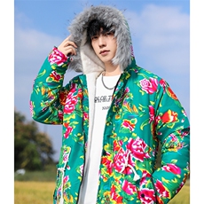 Q1中款男女羊羔毛领新中式团队表演出汉服保暖防寒棉袄棉服情侣装，男装棉衣，星座115A(原星座507）