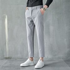 加绒P50常规P45秋冬新款加绒加厚韩版潮男修身小脚西裤K988-P45，男装休闲裤，星座610（原A335）