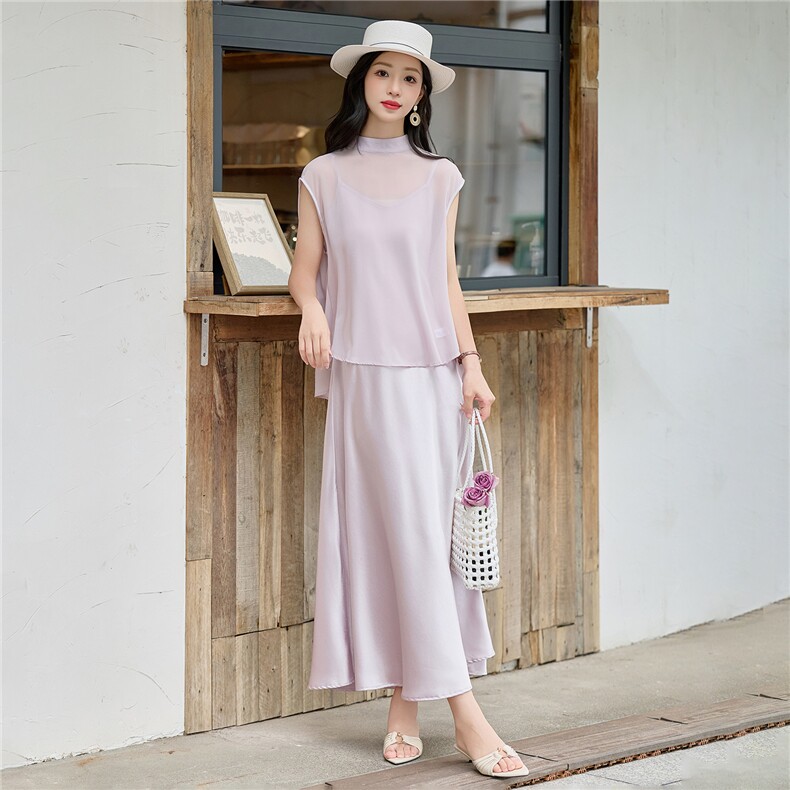 2026漂亮吊带连衣裙+上衣两件套夏天巨好看的套装女,女装套装/套裙,尚洛菲