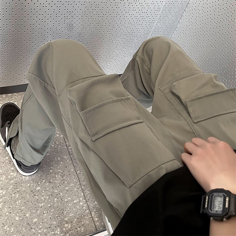 春夏季男款潮牌休闲长裤美式高街vibe直筒裤口袋工装裤K6649-P38,男装休闲裤,星座512-4