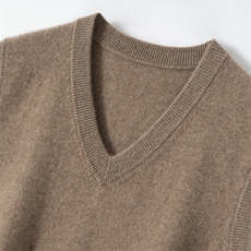 2025年秋季宽松型时尚百搭休闲通勤V领马甲，男装背心/马甲，朝思纯山羊绒