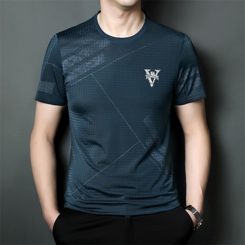 SQY9822男式2023年夏季新款T恤男短袖商务时尚休闲体恤男装P55,男装T恤,电商B360