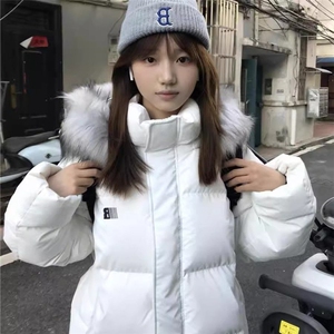 【高质量】可拆卸毛领羽绒棉服情侣美式厚外套棉衣2568特P90网图图片