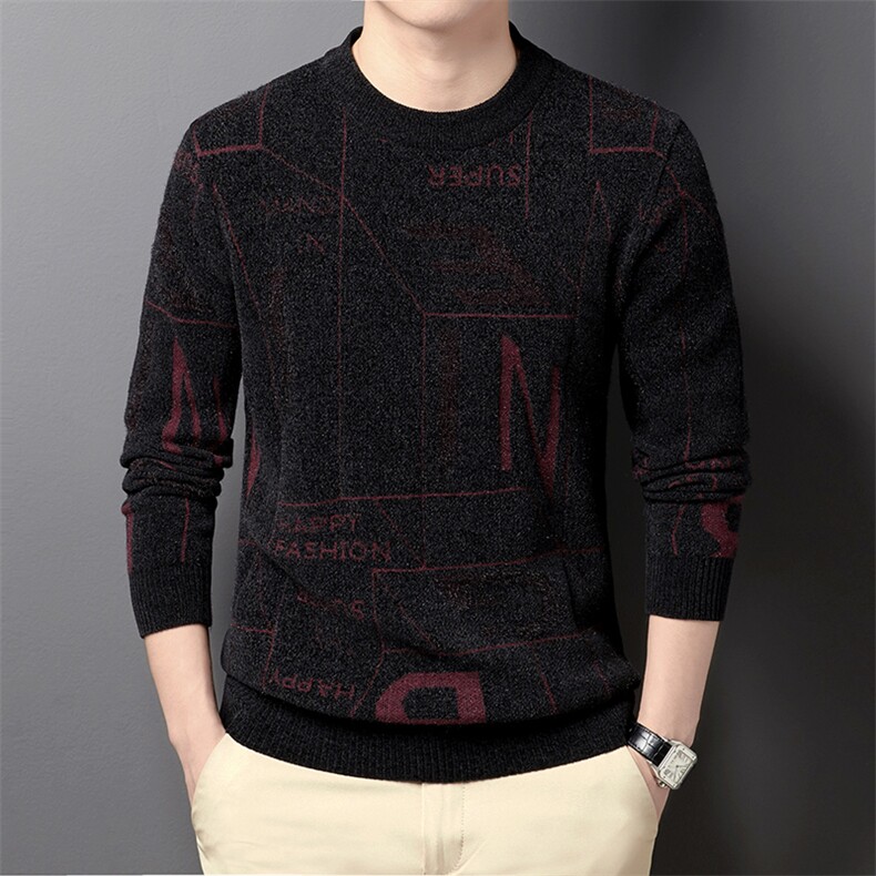 2021中青年男士秋冬新款加绒休闲时尚条纹针织毛衣外套DDD172-P90，男装针织衫/毛衣，电商B212（原钱塘6029）