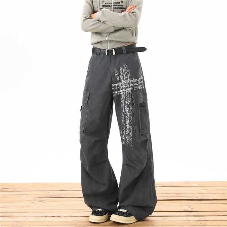 【现货】XZ612-K3156-特P59美式复古十字架字母印花水洗工装裤，男装工装外套，星座612