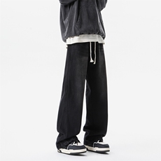 8XL-M美拉德阔腿格子裤宽松休闲长裤大码美式复古直筒裤KZ1932P55，男装牛仔裤，电商B238
