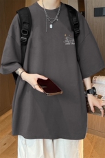 量大优可提供视频2024夏季新美式短袖T恤D223A-T24134-P18，男装T恤，电商019-1