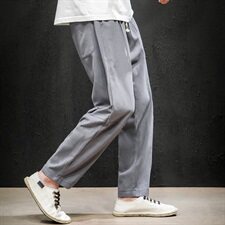 2021新款春夏季中国风男装大码休闲裤直筒裤男QT6008-1-K65-P65，男装休闲裤，电商A008