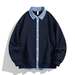 秋季现货假俩件宽松衬衫领开衫卫衣男DSA157B-W6713-特P43图片