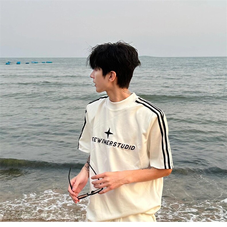 <自家图>纯棉新款男装夏季男士短袖T恤极简圆领潮牌CS128-P35,男装T恤,星座1109-4