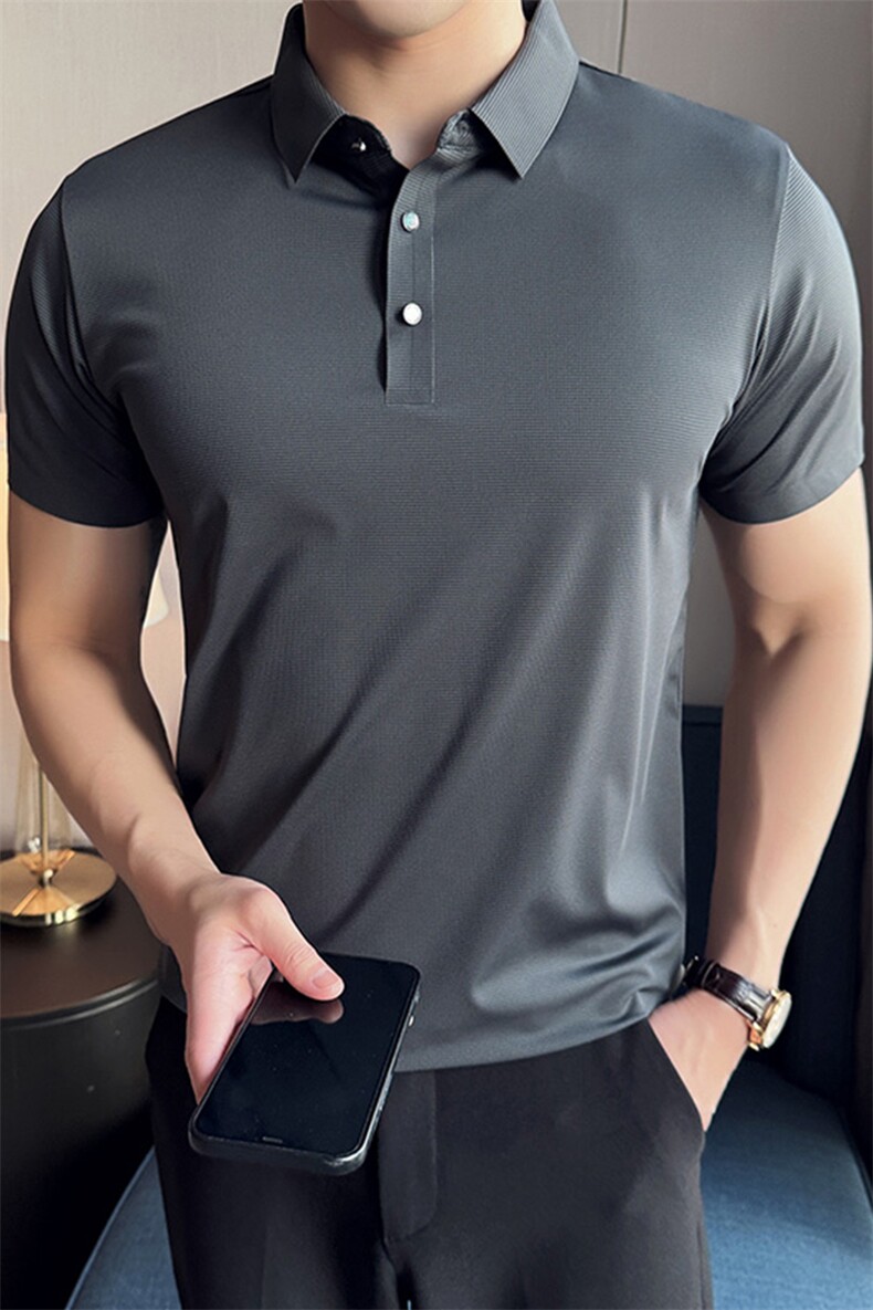 2024夏季新款冰丝无痕宽松翻领POLO衫男57713-p50,男装Polo衫,电商D303