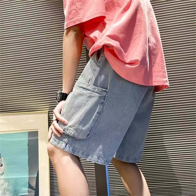 破洞牛仔短裤男潮牌宽松百搭工装裤夏季ins休闲港风五分裤XXD30,男装牛仔裤,星座208-5