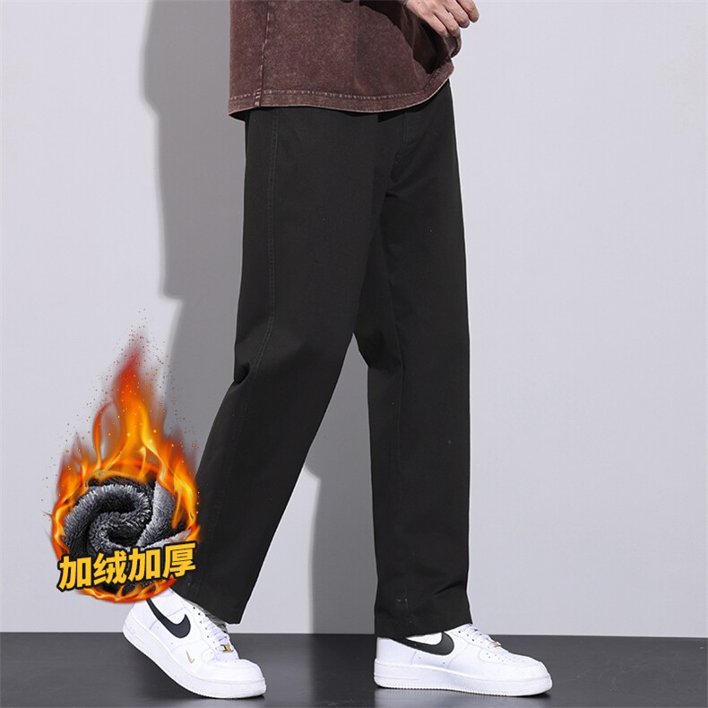 纯棉工装休闲裤男秋冬新款男士直筒宽松阔腿裤Z2362-P50/加绒P60,男装工装外套,星座509