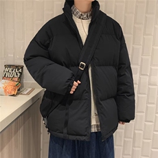 情侣装秋冬立领棉衣韩版高街宽松休闲潮流纯色面包棉服W6101-P58，男装棉衣，星座512-2