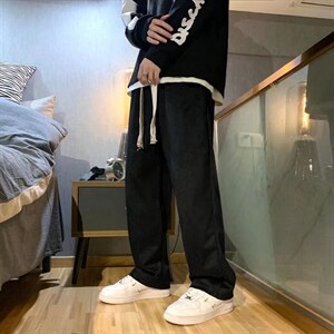 男青春流行大编绳灯芯绒直筒裤K161P33图片
