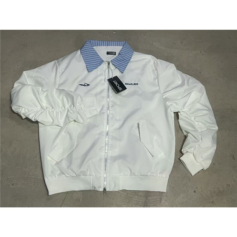 TK53-P50新品假两件外套男春秋美式复古绣花学院风,女装短外套,电商B323A