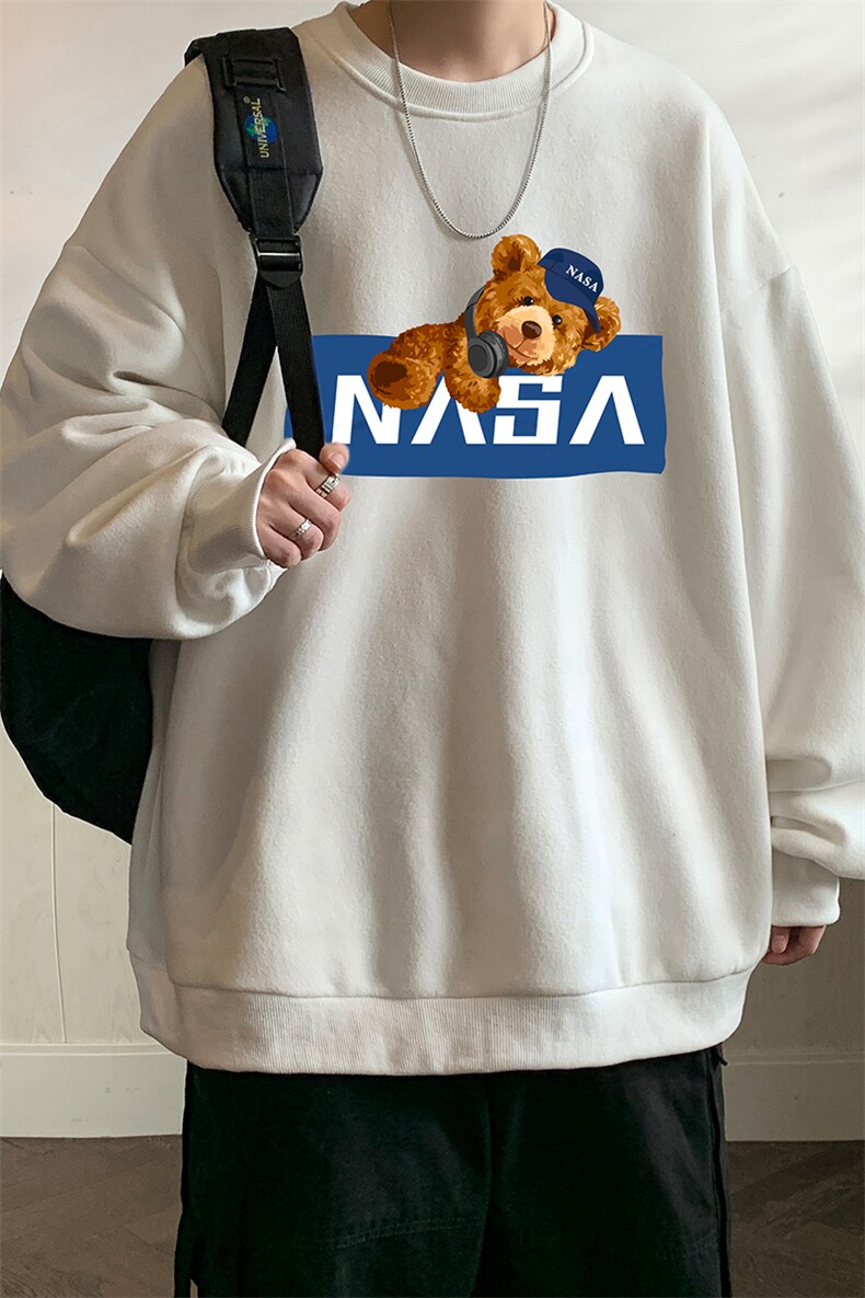 NASA圆领卫衣男大码加厚加绒长袖t恤男S6247-P28加绒款-P33,男装卫衣,电商A040