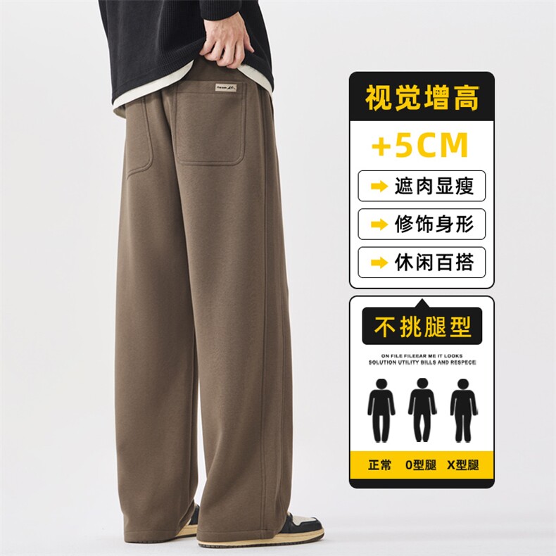 男士针织百搭休闲裤2025秋季新款时尚阔腿户外直筒裤男Z2344-P45,男装休闲裤,星座509