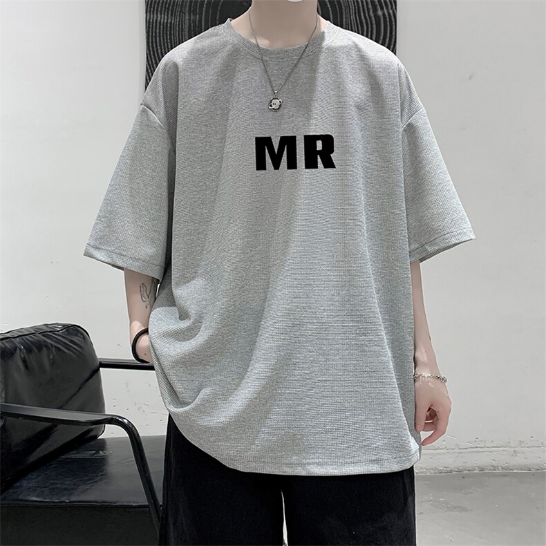 HT73253-P22华夫格t恤男短袖男大码五分袖大皂风,男装T恤,电商A040