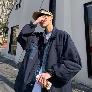 美式拼接夹克男潮牌ins日系拼色休闲棒球服外套春秋季1212-P58图片