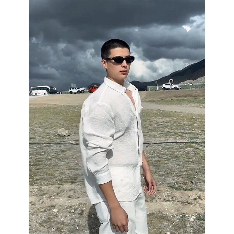 现货~夏季棉麻长袖衬衫男薄款休闲宽松防晒衬衣外套C032-特P35，男装防晒衣，星座1004-3