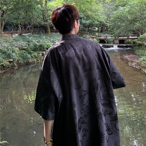 夏季新款衬衫潮流男提花唐装衬衫 C4521 P38图片