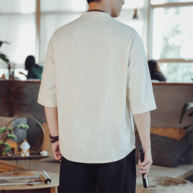 夏季男士风复古唐装名族风T恤A334-T117-P999,男装民族服装,电商B339(原A334）
