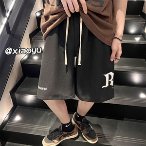 XZ616 夏季新款宽松百搭发泡华夫格休闲短裤 TY372 P35控48图片
