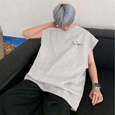 2025夏季高品质潮流字母印花麂皮绒宽松背心BXJP282-特批19控38，男装背心/马甲，星座605(原A050)