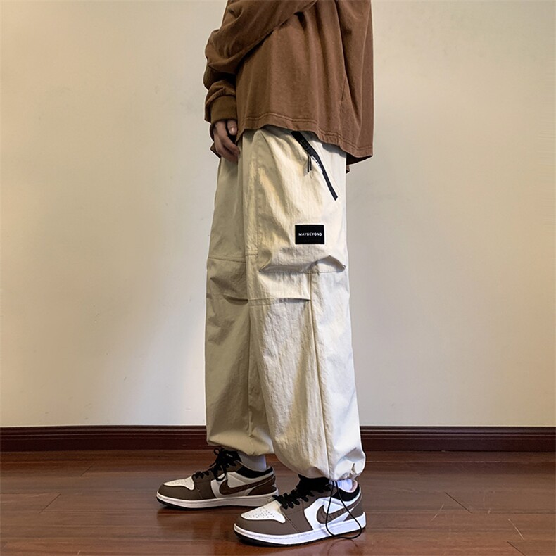 KP802P55港风工装休闲裤男宽松直筒束脚伞兵裤,男装休闲裤,星座1204-3