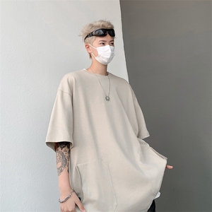 C391-P32 2024新款简约百搭半袖t恤日系宽松bf口袋短袖男 现货图片