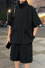 工装套装XZ5513-TP65控价98宽松多口袋魔术贴衬衫户外两件套男，男装衬衫，电商A102-1