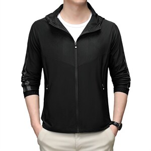 休闲时尚男装2023夏季新款防晒服薄款夹克中青年男装简约百搭上衣图片