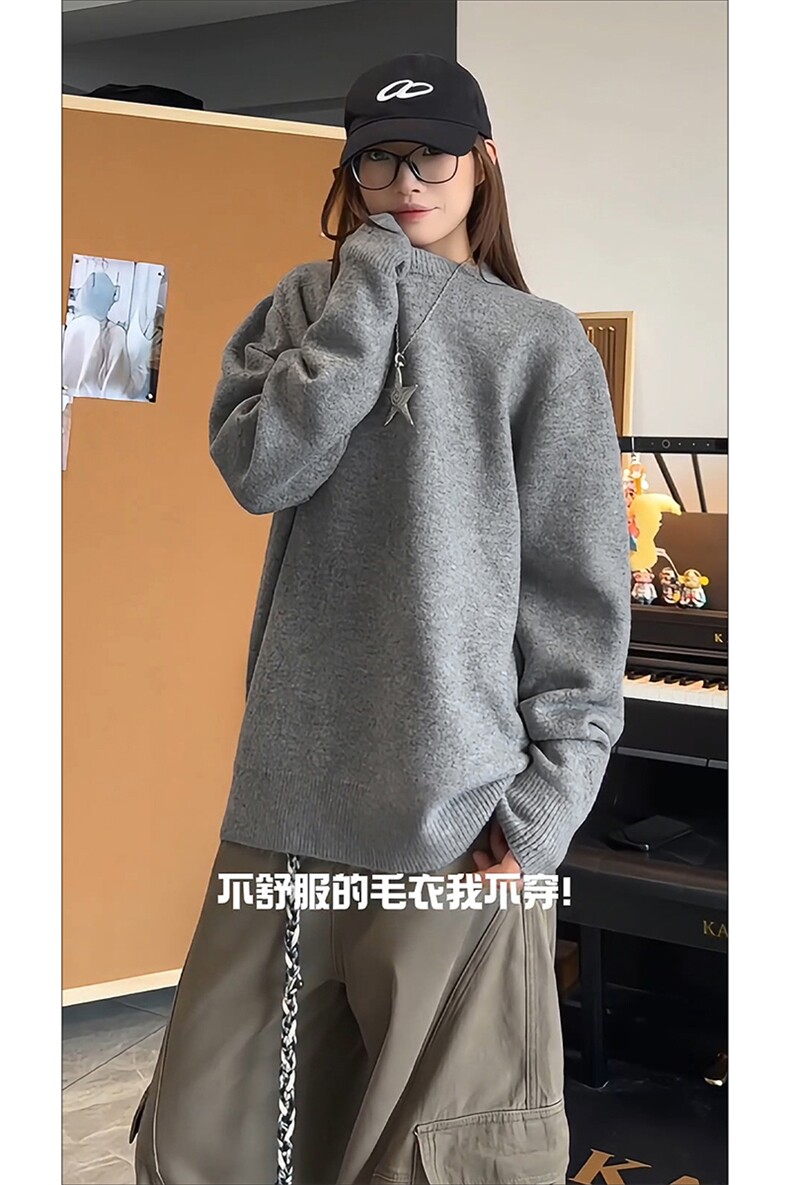 复古经典情侣百花绒上衣街头时尚舒适潮搭毛衣HY872TP35无差价,男装针织衫/毛衣,电商A102B