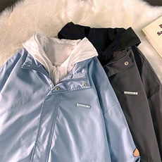 秋季男士假两件夹克外套潮流休闲服饰连帽上衣超A266-JK2122-P55，男装夹克，电商A266