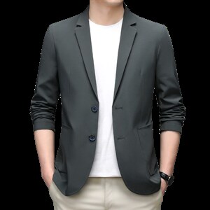 长袖翻领男士休闲西服2023秋季时尚搭配西装外套中年商务爸爸装图片