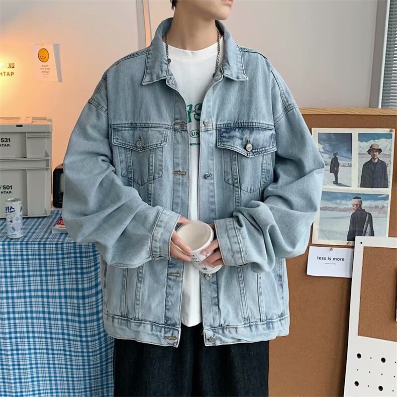牛仔夹克衫男士2021新款宽松学生外套韩版春秋上衣服  W1679-P58图片