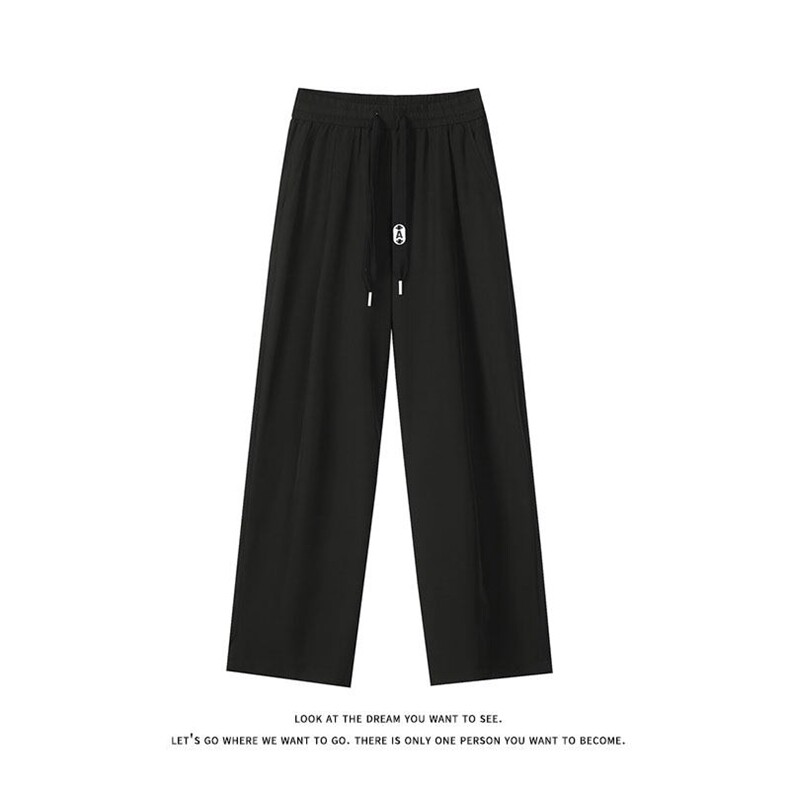 夏季大码抽绳松紧腰带褶冰丝防蚊直筒休闲长裤K8498-P25【特价】,男装休闲裤,电商A007